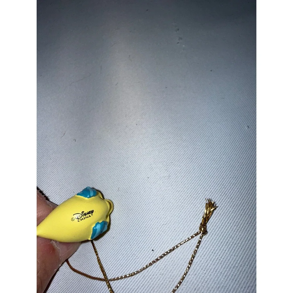 Disney The Little Mermaid Flounder Mini Christmas Ornament Yellow‎ Blue Fish